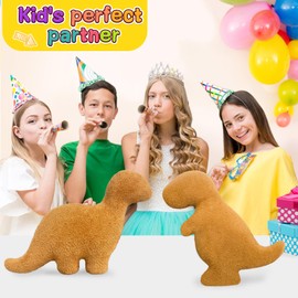 mermaker Dino Nugget Pillow Plush for Funny Birthday Gifts, Dinosaur Chicken Nugget Pillow are Cute Dinosaur Gifts for Teen Boys Girls Adults (Brontosaurus, Large)