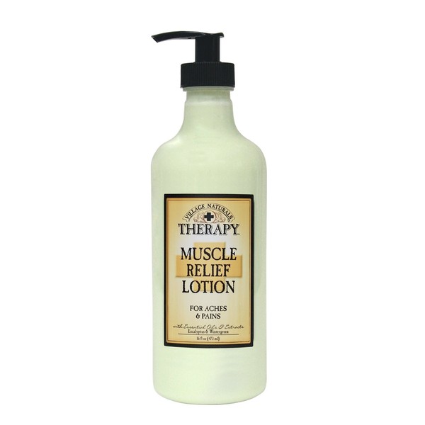 The Village Company Muscle Therapy Relief Natural Lotion, 16 Ounce- Packaging May Vary