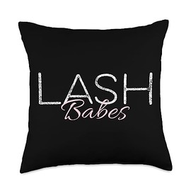 Lash Babes Lash Technician & Lash Stylist Babes Artist Lash Tech Eyelashes Throw Pillow, 18x18, Multicolor