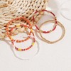 Bocar Statement 5 pcs beaded Stretchable Bracelet Elastic Layering Strand