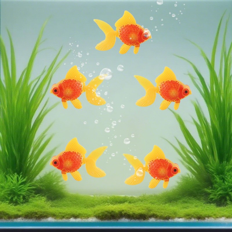 UEKPDM 3 Pcs Artificial Goldfish Moving Aquarium Ornaments - Goldfish