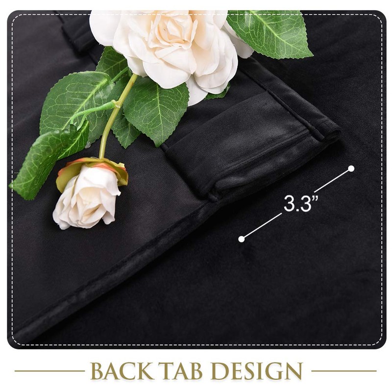 StangH Black Velvet Curtains 120 inches Long - Extra Long