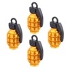 TOMALL Grenade Shape Style Tyre Valve Stem Caps, Gold
