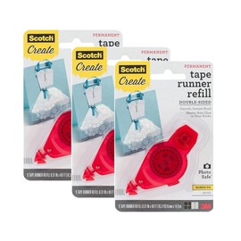 FRED'S FAVORITE Tape Runner Refill 055-R-CFT, .31 in x 16.3 yd, Easy-Load cartridges, Photo Safe (3)