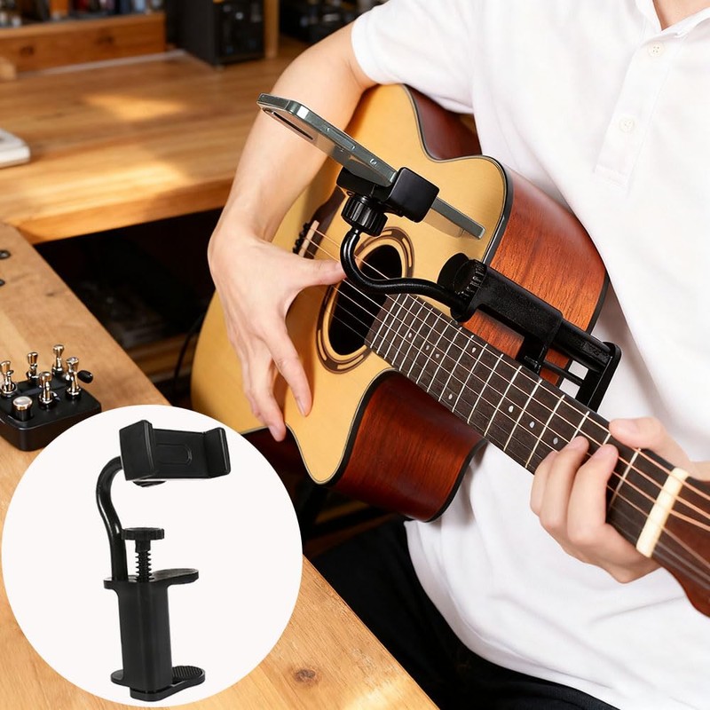 Guitar Phone Holder, Adjustable Guitar or Ukulele Phone Holder, Guitar