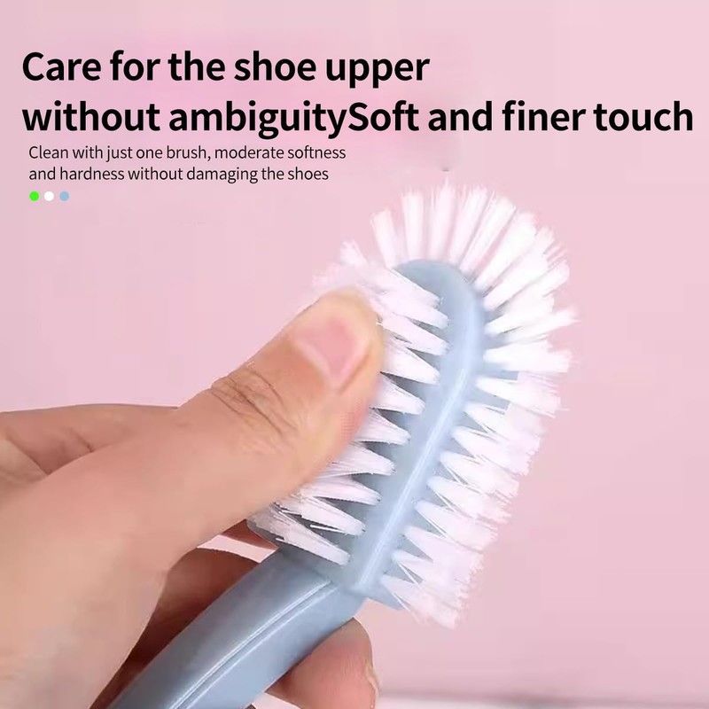 NILLOS Professional Shoe Brush, 3 PCS Portable Cleaning Brush Shoe