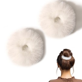 LKCCTK Hair Ornament, Fur Ball, Hair Accessories, Boli Cute, Casual, Anti-Static, Soft, Comfortable, Natural Fluffy, Mokomoko, Gentle on Hair, Set of 2