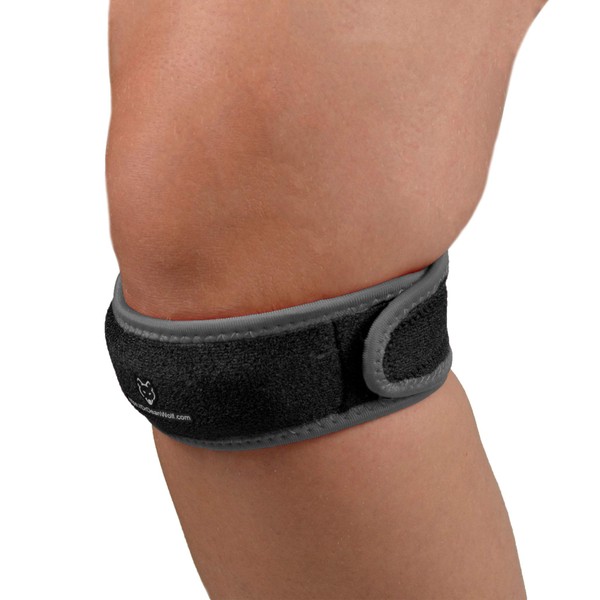 Dr. Wolf Knee Strap for Patellar Tendon Support – Pain Relief Band for Jumper’s Knee, Basketball, Running, Tendonitis, Patellofemoral, Chondromalacia - Adjustable Neoprene Brace (Large-Black)…