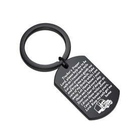 WSNANG Truck Driver Gifts Keep Me Safe Get Me Home Trucker's Prayer Keychain Gift for Truck Drivers Dad Husband (Trucker's Prayer Black DT)