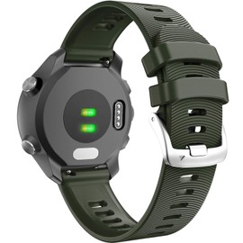 ANCOOL for Garmin Forerunner 245/645/55 Watch Band, 20mm Silicone Sport Watch Band Compatible with Garmin Vivoactive 3/Vivoavtive 5/Venu/Venu SQ 2,for Galaxy Watch 7/6/5/4(Army Green)