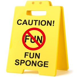 Funny Mini Caution Fun Sponge Desk Sign – Yellow Office Desk Decor Gifts for Coworker HR Teacher Rule Enforcer Admin Assistant Boss Manager Bosses Day Gift, Cubicle Decor Christmas White Elephant Gift