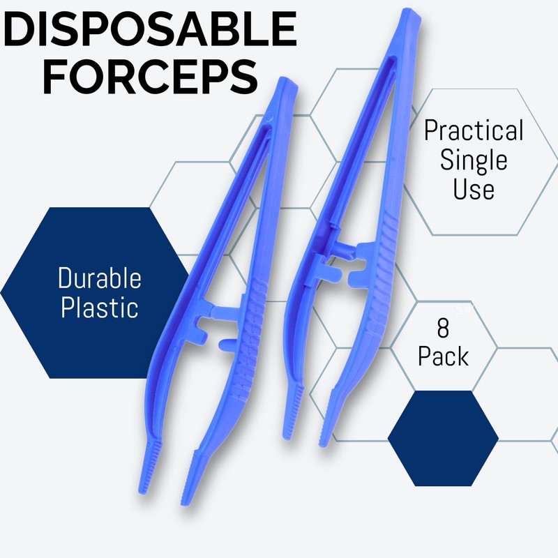 Eisco Labs - 5" Disposable Forceps - Precision Grip, Plastic