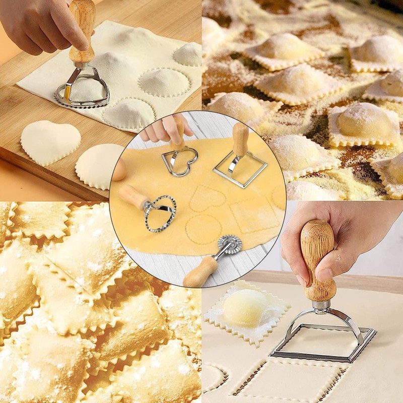 Ravioli Stamp Maker Cutter Set - 4 PCS Pasta Roller