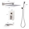 LCEVCGK Shower Faucet Set with Tub Spout, Brushed Nickel Rainfall