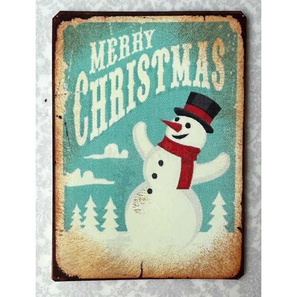 The Happy Little Home Dollhouse Miniature MCM Retro SNOWMAN Sign