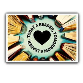 Teacher Educational Classroom Decor Poster - 12 by 18 Inches - Today A Reader Tomorrow A Leader - KCD3217