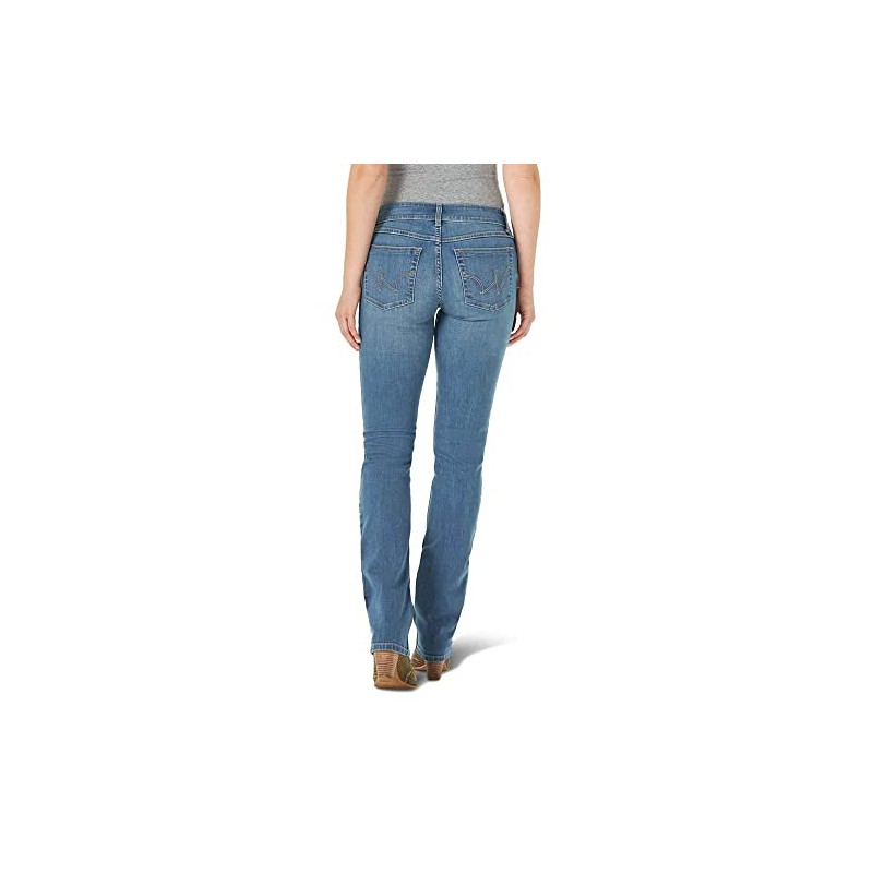 Wrangler womens Western Mid Rise Stretch Straight Leg Jeans, Brianna,