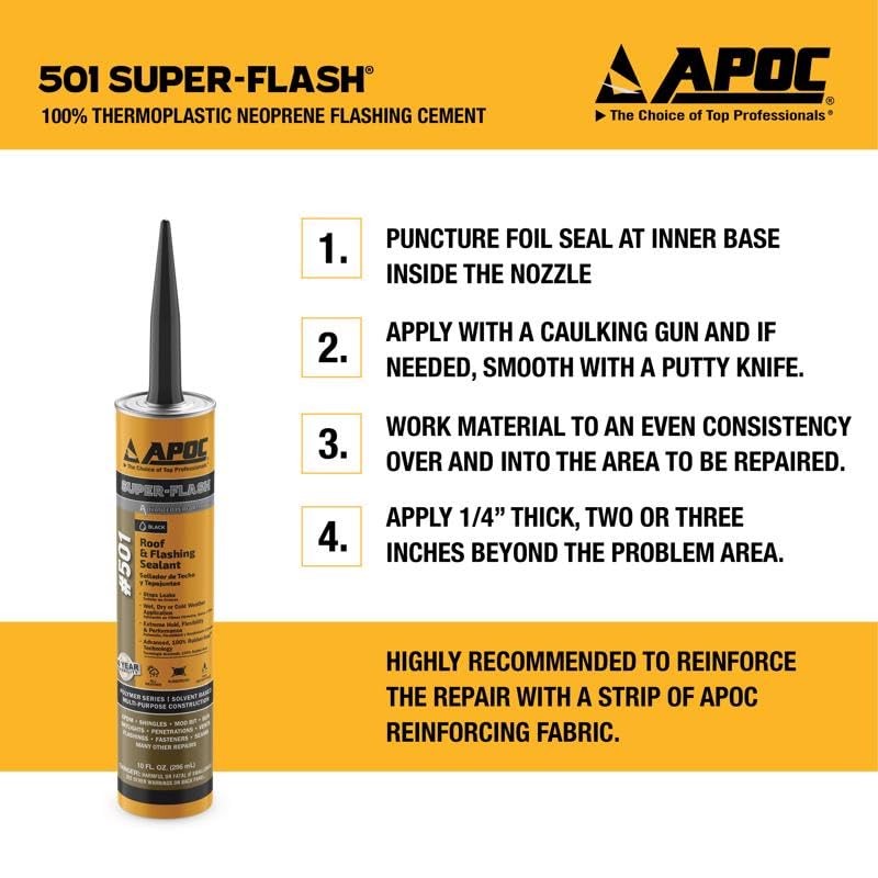 APOC 501 Caulk Super-Flash Thermoplastic Flashing Sealant (12, 10 oz