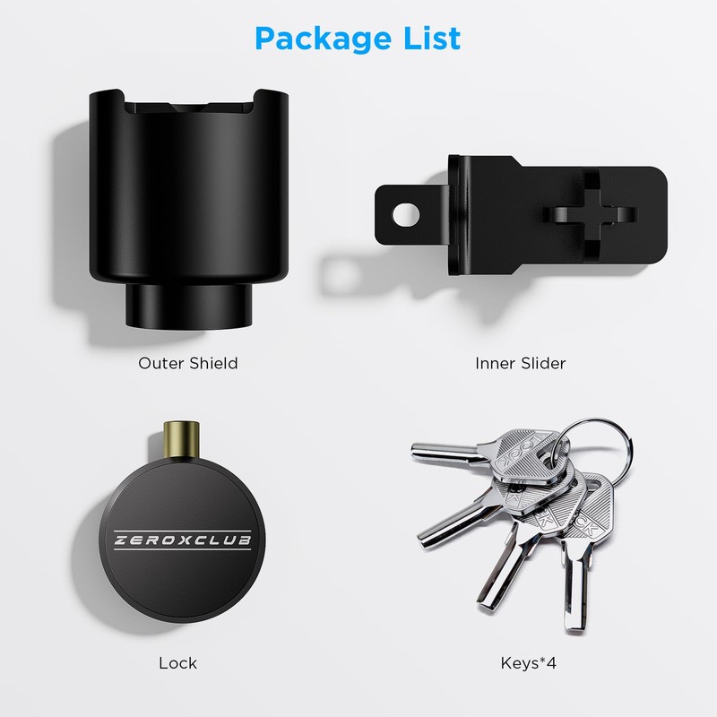ZEROXCLUB Upgraded Trailer Lock Fits 2-5/16 Inch Coupler, Safety Chains