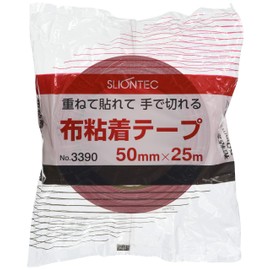 スリオン カラー布粘着テープ50mm レッド 339000RD0050X25