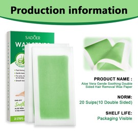 OUDQFCJ 20 Stück Wachsstreifen – Haarentfernung für Frauen und Männer – Gesichtshaarentfernung – Wachsstreifen für Gesicht, Körper, Arme, Beine, Brust, Rücken, Bikini