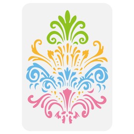 FINGERINSPIRE Damask Flower Stencil 11.7x8.3inch Reusable Damask Theme DIY Decoration Stencil for Painting on Wood Wall Fabric Furniture