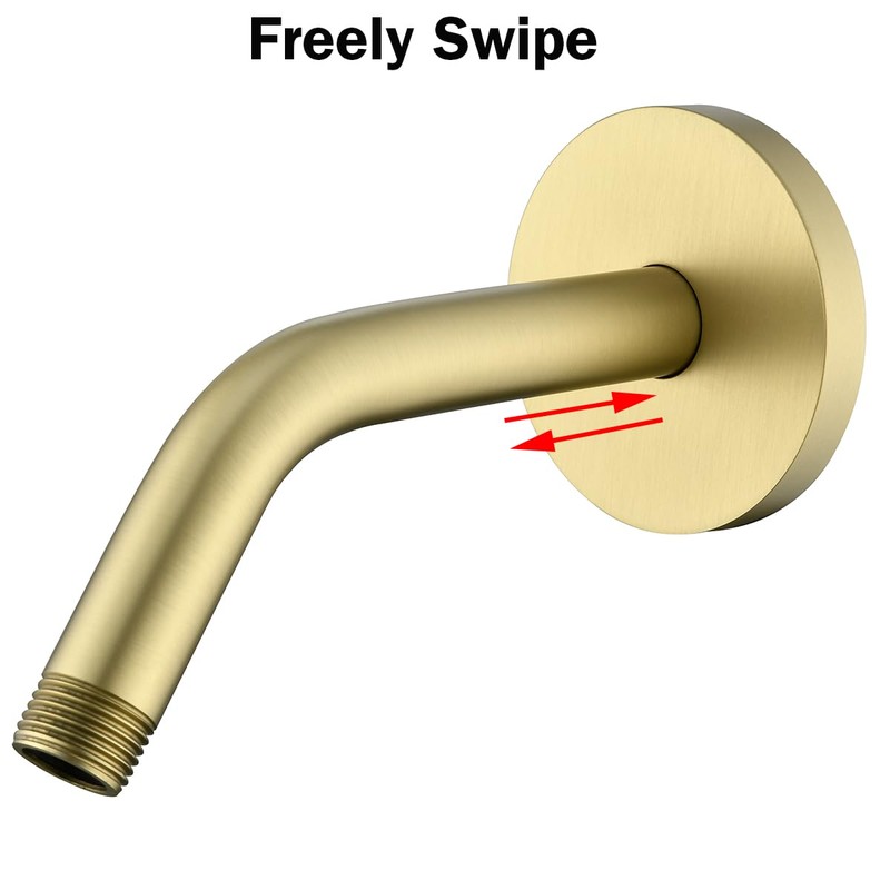 RANDOM Shower Arm with Flange,Gold 6 Inches Wall Mount Angle