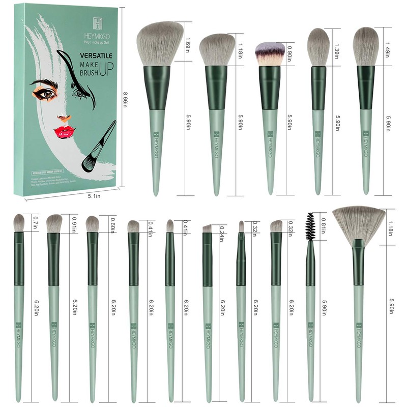Makeup Brushes - HEYMKGO - 15Pcs Makeup Brushes Set Premium