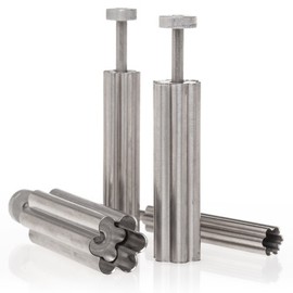 Ateco Plunger with Plain Edge Flower Cutter Set in Graduated Sizes, Stainless Steel, 4 Pc Set