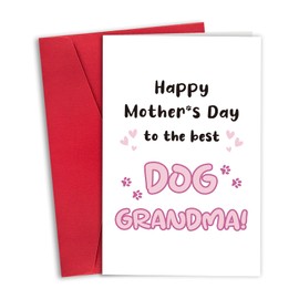 RollupJoy Funny Dog Grandma Mothers Day Card, Cute Mothers Day Gifts for Grandmother from Grandson Granddaughter, Happy Mothers Day Card for Best Dog Grandma