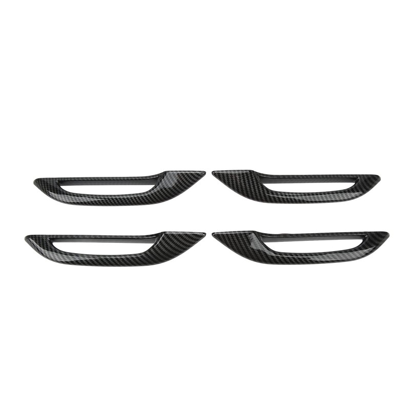Door Handle Protector Cover Carbon Fiber Style ABS 4pcs Car