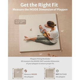 Blissful Diary Vegan Leather Baby Play Mat, 50x50 Thick Foam Cushioned & Waterproof Playpen Mat for Infants and Toddlers, Stylish and Just Wipe-Clean Playmat for Baby Play on Floor, Beige