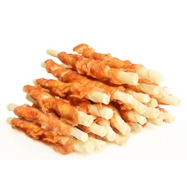 ASMPET Dog Treats Chicken Wrapped Rawhide Sticks, Long Lasting Puppy Chewy Calming Dog Chew Treat, Easy to Digest, Alternative to Rawhide Dental Teeth Treat for Small Medium Large Dogs 11 Ounce