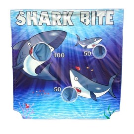 TentandTable Replacement Air Frame Game Panel | Shark Bite | Ball and Bean Bag Toss Panel with Net | Use with Air Frame Game | for Backyards, Carnivals, Schools, Birthday Parties