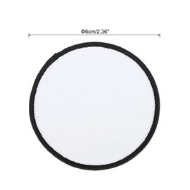 MECCANIXITY 8pcs Sublimation Patch Blank, 6cm/2.36" Fabric Iron-on Blank Heat Transfer Repair Patch for DIY Crafts Caps Clothes Shoes Bags Uniforms, White