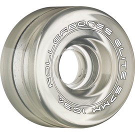 Rollerbones Art Elite 103A Competition Roller Skate Wheels (Set of 8), Clear, 57mm