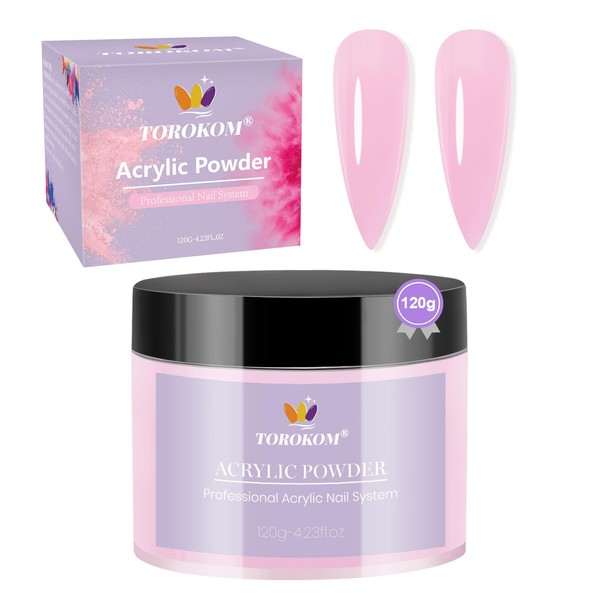 TOROKOM Acrylic Powder, Large 120g/4.23oz Capacity Professional Acrylic Nail Powder