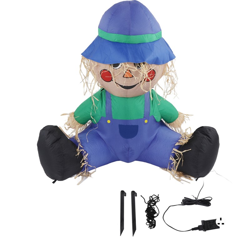 Inflatable Boy Decoration Built in LED Light Waterproof Harvest Scarecrow