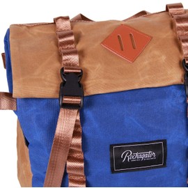 Rockagator LIFEstyle Waxed Canvas Roll-Top Phoenix Rucksack Backpack (Tan/Blue)