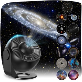 Galaxy Projector Light with 13 Film Discs, Planetarium Star Projector, 360° Starry Sky Night Light Nebula Lamp, Celestial Night Light for Adults Kids Bedroom Decoration, Black
