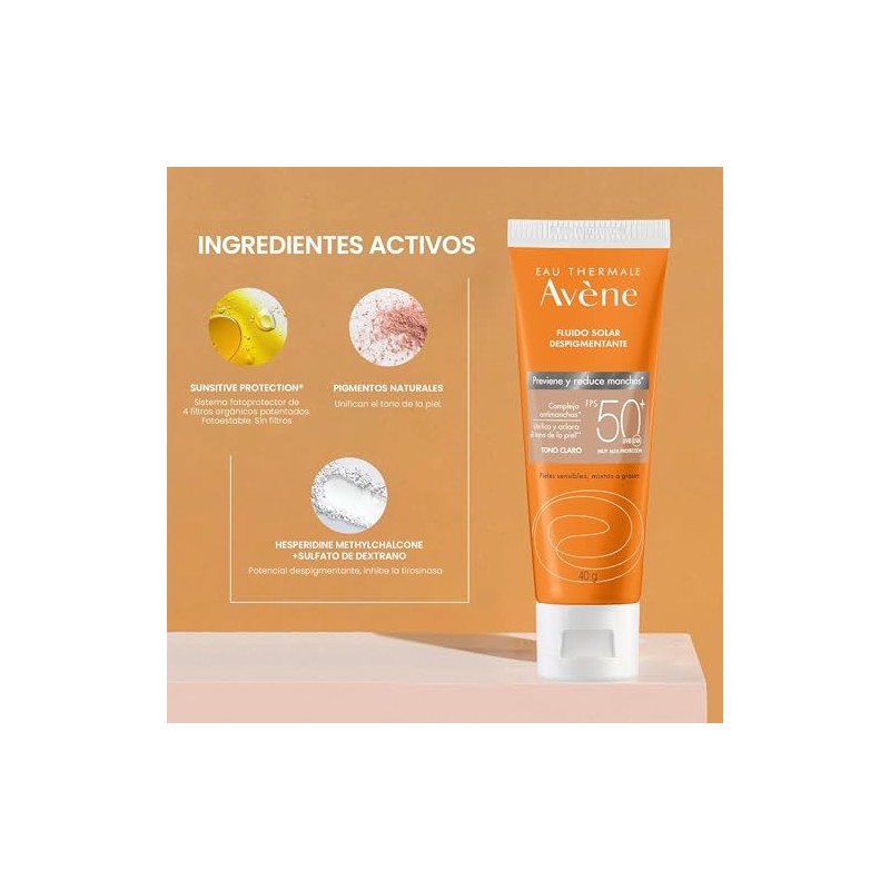 Avene Protector Solar Facial FPS50+ Antimanchas Piel Mixta Tono Claro,