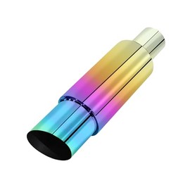 Bielpord Universal Car Exhaust Mufflers Stainless Steel Exhaust Tips Muffler Tips 15" Length (Burnt, 2'' Inlet 3'' Outlet)