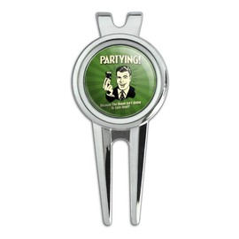 GRAPHICS & MORE Partying Because Room Isn't Going to Spin Itself Funny Humor Golf Divot Repair Tool and Ball Marker
