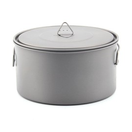 TOAKS 900 ml Ultralight Titanium Pot with Heat Resistant Folding Handles, Portable Pot with a Mesh Bag