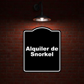 Alquiler de Snorkel Spanish BLACK Minimalist Aluminum Composite Sign 20 x 24 inches