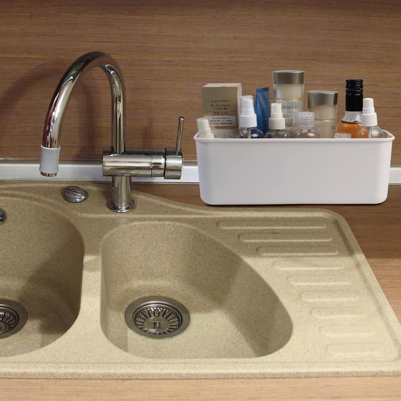 3 Pcs Plastic Storage Baskets with Handles, Kitchen Cupboard Organiser