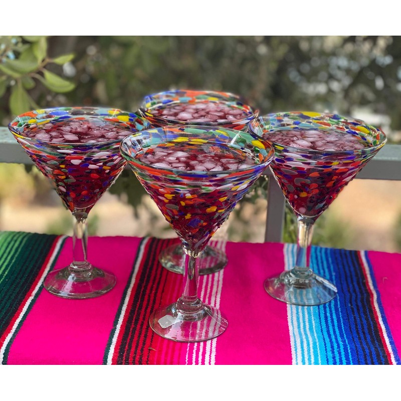 Mexican Hand Blown Glass – Set of 4 Hand Blown