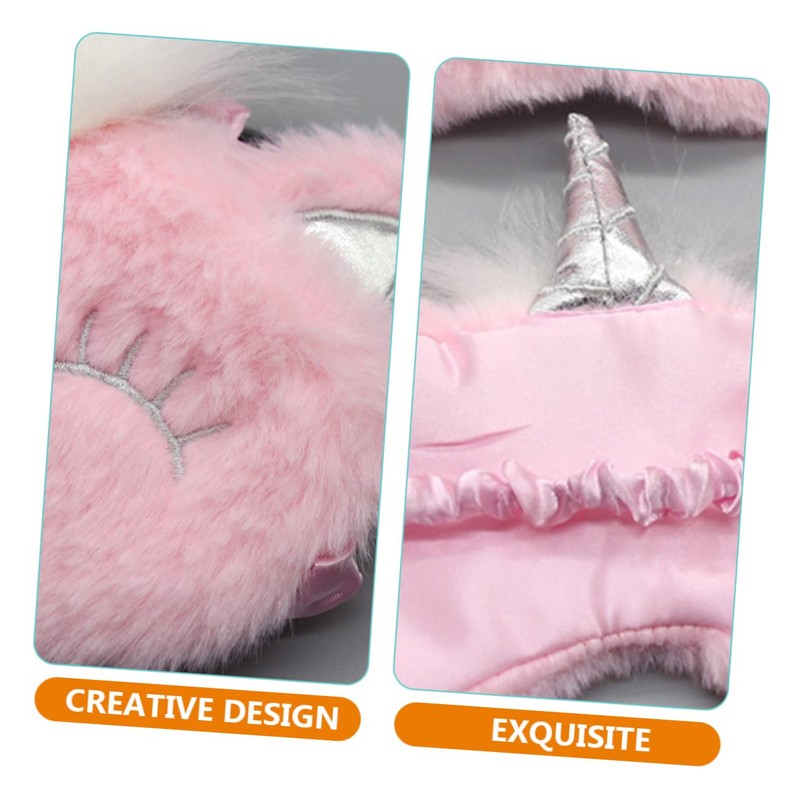 TOVINANNA 2Pcs Furry Eye Covers Plush Sleep Masks for Comfortable