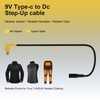9V Heated Jacket Battery Step-Up Adapter Charger Cable for 7.4V