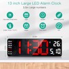 ORIA Digital Alarm Clock, 13" Large Display Wall Clock with
